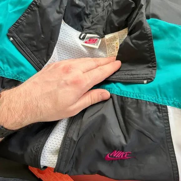 Vintage 90s Nike Silver Tab Windbreaker Jacket - Men's Large - Picture 7 of 16